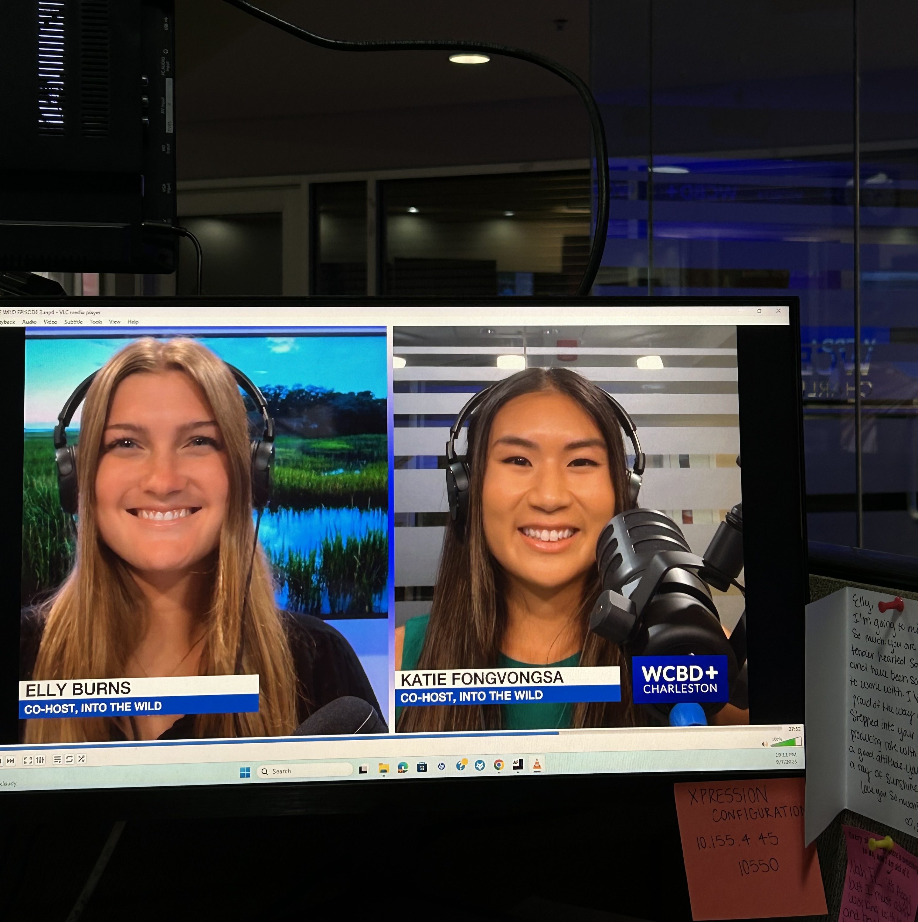 Elly Burns on set as a News Producer at WCBD News 2